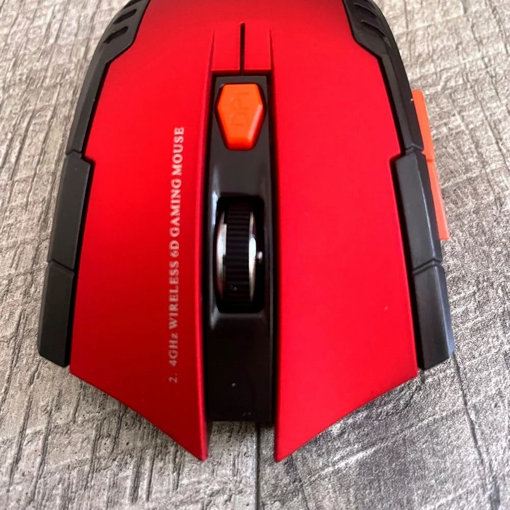 2.4GHz Wireless‎ 6D Gaming Mouse Red Black with USB Nano Receiver Adjustable DPI
